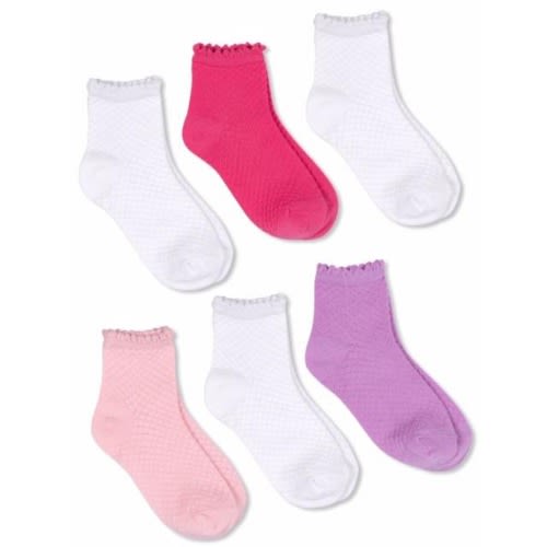 Diamond Texture Anklet Socks - 6 Pairs