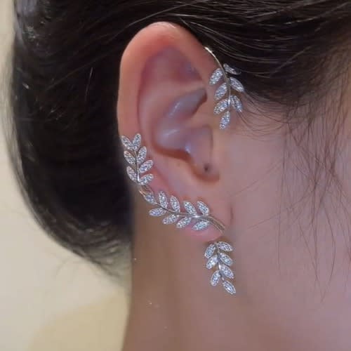 Fashion Ear Cuff Earrings - Silver