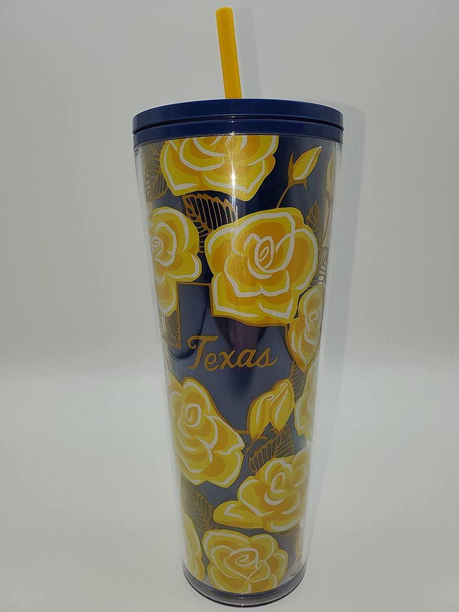 Starbucks Yellow Rose Of Texas Plastic 24oz Cold Cup