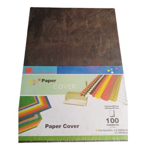 A4 Embossed Paper Cover - 100 Pieces  - Black