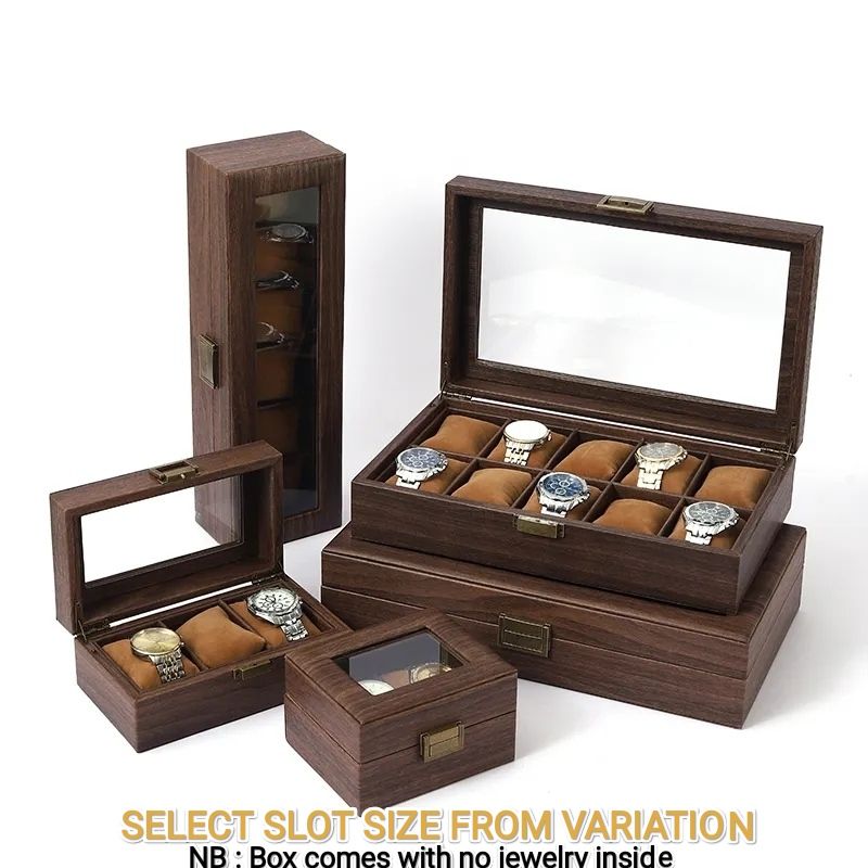 3/6/10/12 Slot Formica Wood Leather Wrist Watch Display And Storage Watch Box