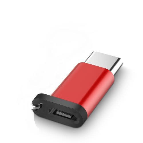 Micro Usb Male To Type C Female Adapter For Phone Laptop Data Converter - Red