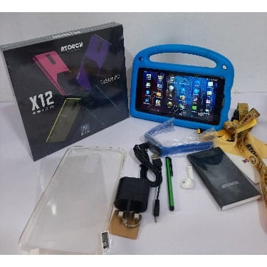 A Touch X12 Kids Learning Tablet-128GB Dual Sim Android 6.1 Quad-core-WiFi- Blue EVA Pouch