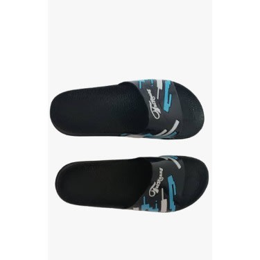 Men Rubber Slippers- Black / Blue