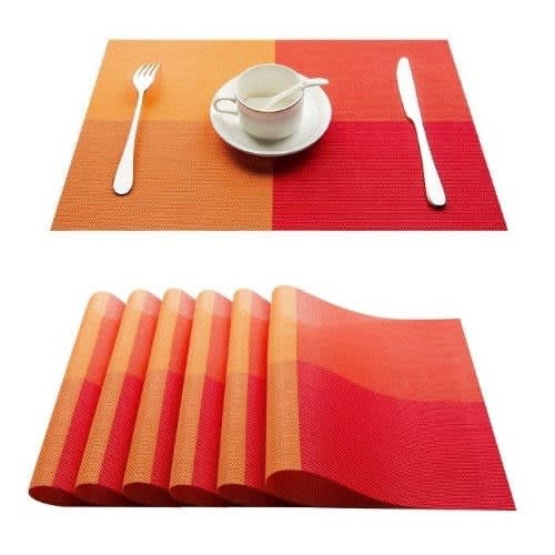 Dining Table Mat - Orange -6pcs