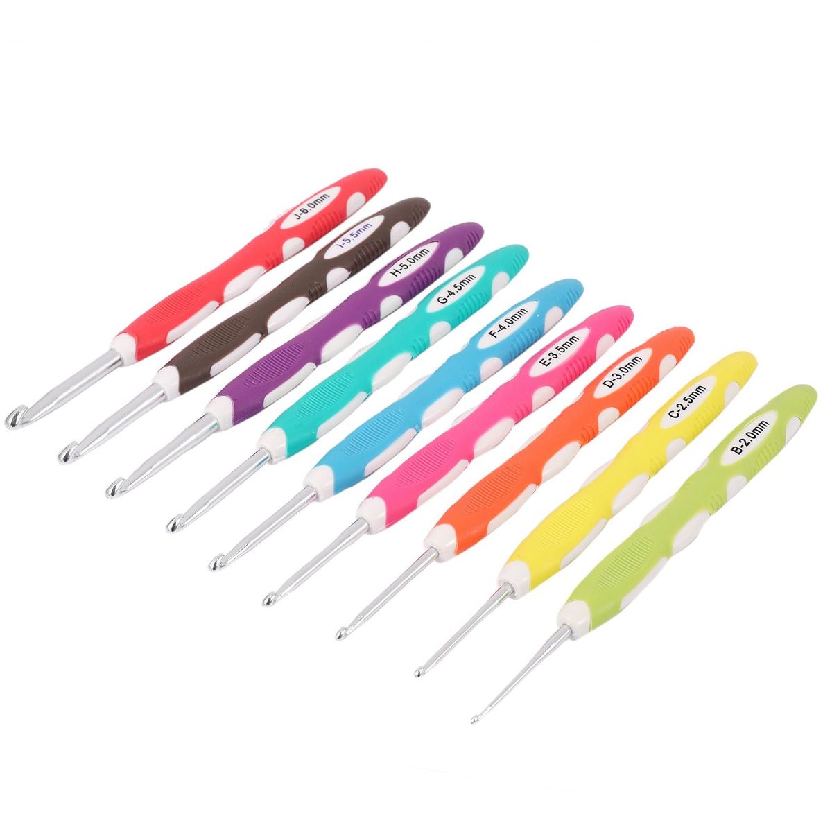 9Pcs/Set 2-6Mm 165Mm Soft Handle Multi Colour Plastic