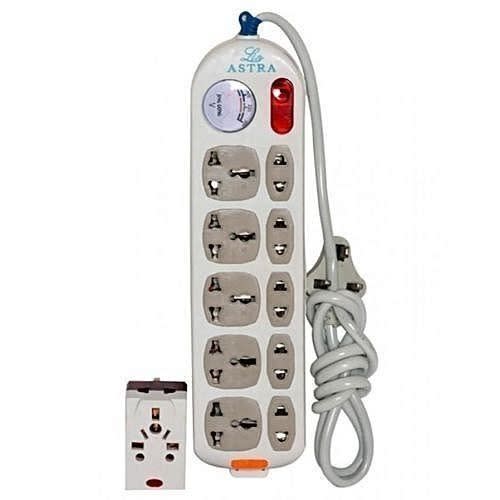 5ways Multiple Extension Wire Socket With Free Adaptor