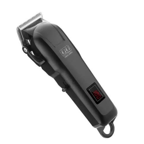 Rechargeable Hair Clipper + Led Light Battery Display - Black