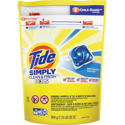 Simply Clean & Fresh 43 Pod Laundry Detergent - 804g -  28 Oz.