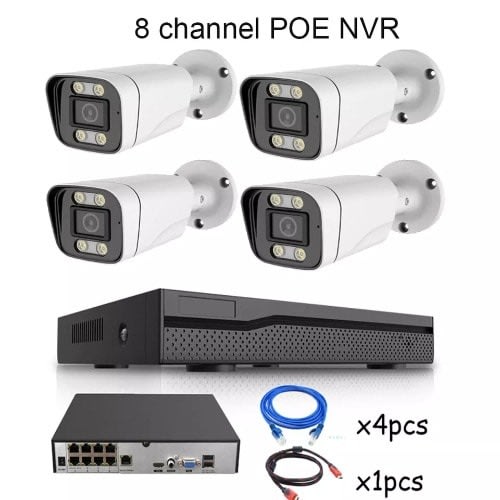 Sky Vision - 4/5mp Poe System Cctv Nvr Kit 8ch 4k Ip Camera Outdoor Waterproof-2 Way AUD