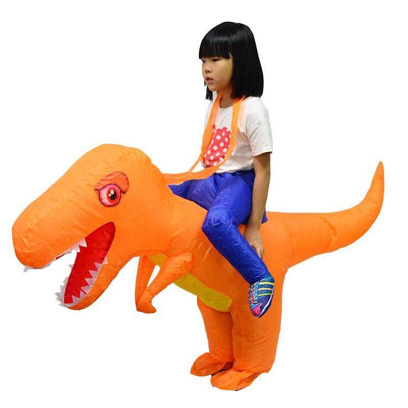 Halloween Costume Christmas Gift Dinosaur Inflatable Costume For Girls Boys Kids Blow Up Halloween Orange