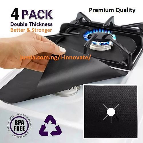 4pcs Gas Cooker Protector Gas Stove Burner Protectors - Reusable