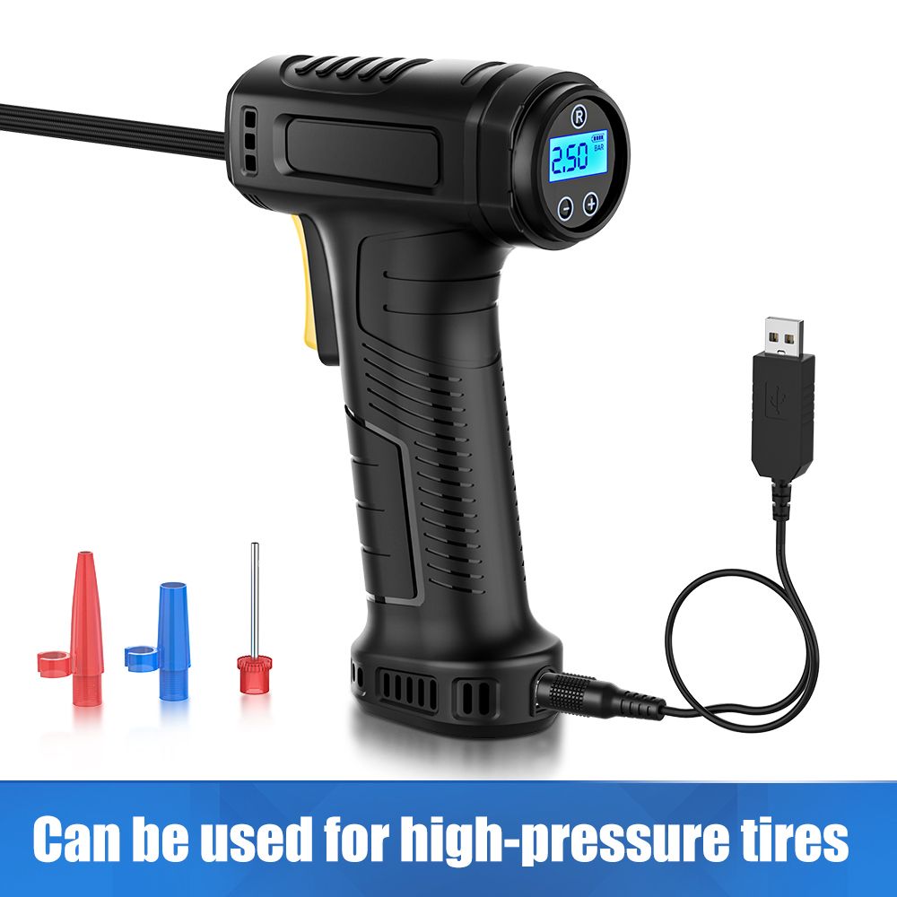 Wireless Rechargeable Air Pump 120W Inflatable Pump Digital Air Compressor High-pressure Car Tyre