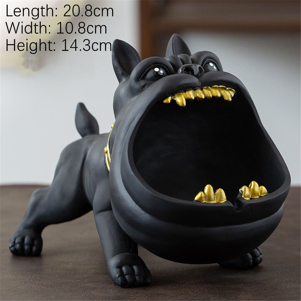 Cartoon Dog Ashtray Bulldog Animal Large Capacity Storage Box Dog Ceramic Crafts Living Room Desktop Home Ornaments Mens Gift