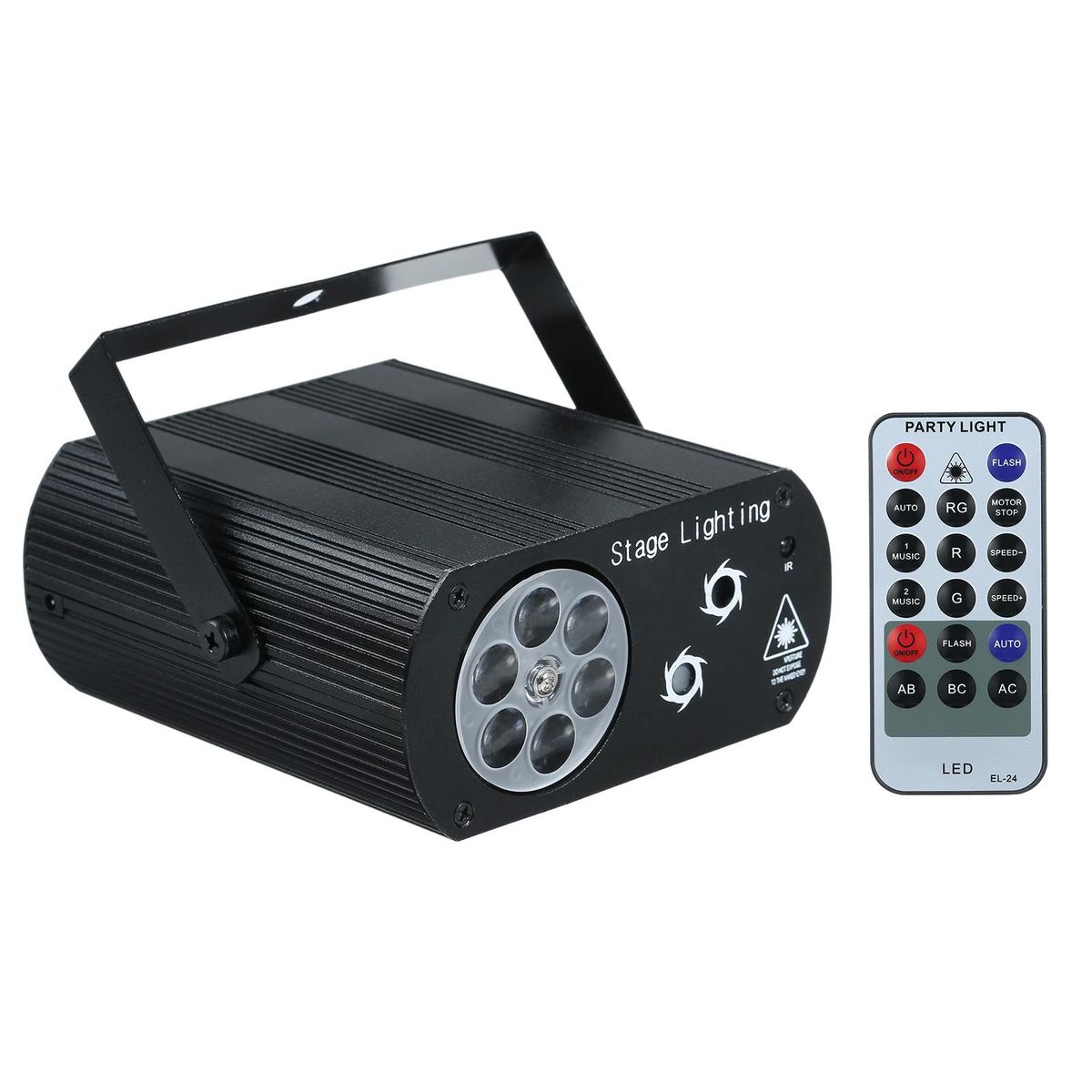 A C100-240 V 5 W 3 LEDs RGB Mini Water W-ave Ripple Effect Stage Light Lighting Fixture Lamp Supported Auto-run/ Sound Activated/ Strobe/ R-emote C--ontrol Controller/ Speed Adjustable Portable for Disco KTV DJ Show C-lub Party Home Decoration Entertainme