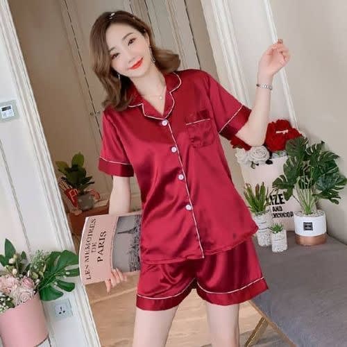 Women Satin Set Pyjamas - 2Pcs