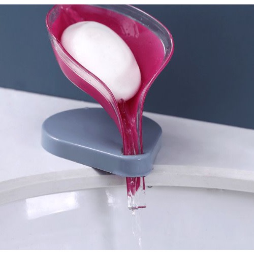 Self-draining Leaf Shaped Fancy Soap Dish For Bathroom And Kitchen