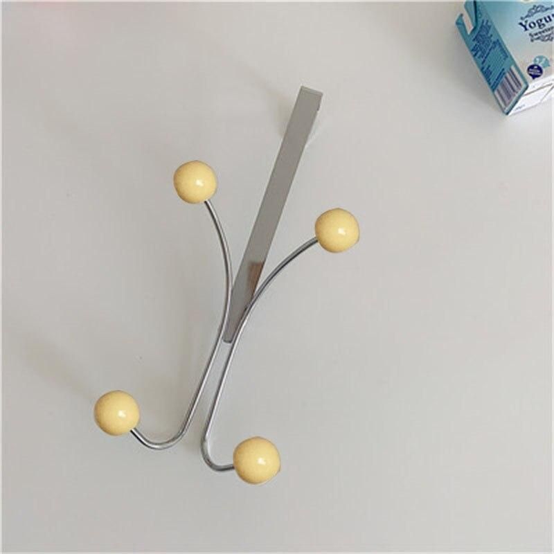 Vintage Wall Hook Korean Style Cream Color Metal Clothes Hat Holder Rack Bathroom Organizer Home Kids Room Nursery Decoration