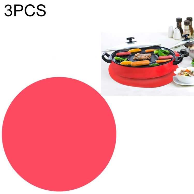 3 PCS Round Silicone Non- Insulation Placemat