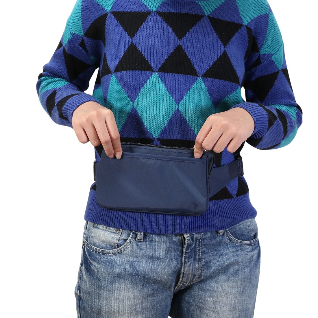 Multi-function Universal Outdoor Mobile Phone Bag Shoulder Bag Waist Bag, Size: 11 X 20cm (Dark Blue)
