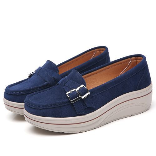 Female Platform Sneakers Loafers Ladies 5cm Heels Work Shoes
