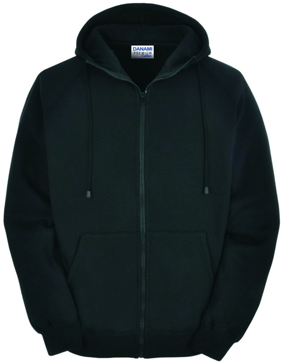 Plain Zipper Hoodie- Black