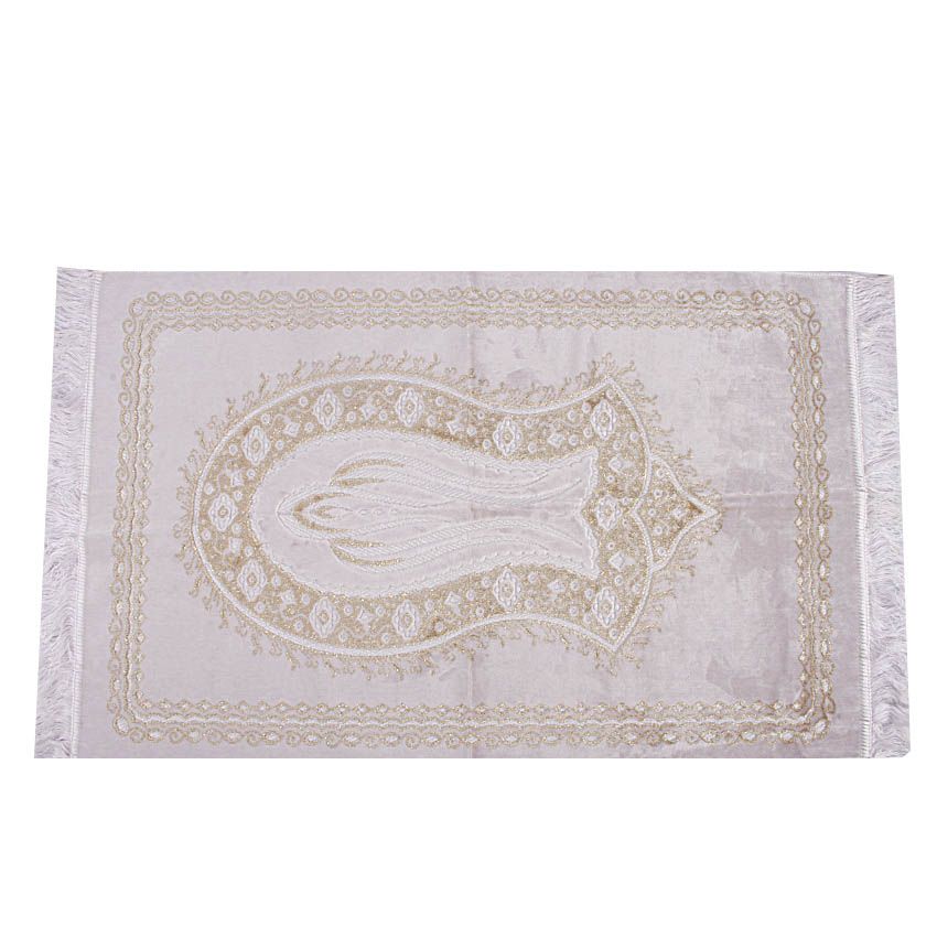 Turkey Muslim Prayer Mat - White/Gold