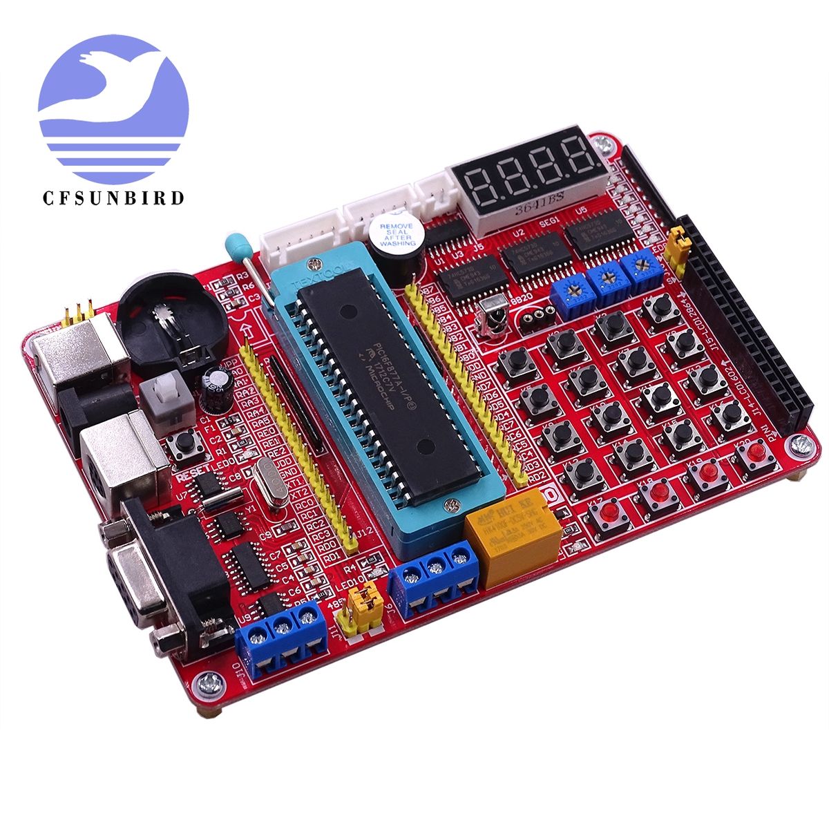 PIC MCU Development  Mini System PIC Development Board + Microchip PIC16F877A + USB Cable