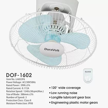 16" Velocity Powerfu Quiet Orbit Ceiling Fan