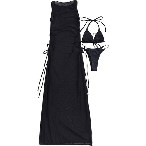 SheIn Women's Sexy 3 Piece Swimsuits Mesh Cover Up Micro