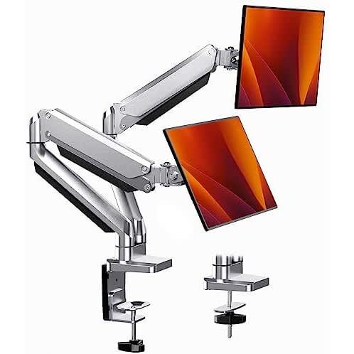 Dual Monitor Arm For 13"-32" Lcd/led Gas Spring Full Motion Technology &plusmn;45&deg; Tilt 180&deg; Rt