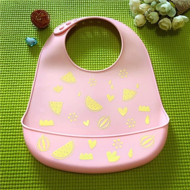 2pcs Cartoon Crown Silicone Baby Bibs Waterproof Bibs
