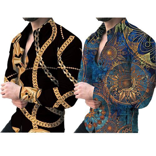2-in-1 Men's Vintage Long Sleeve Shirts