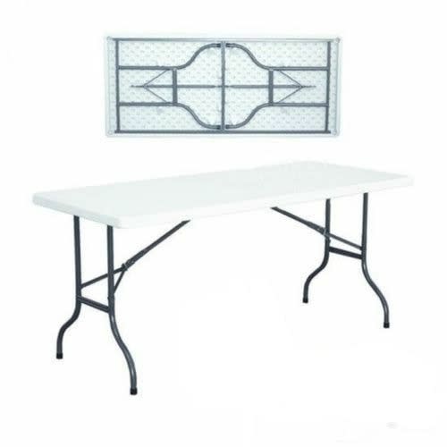 6ft Strong Plastic Foldable Table 6-8 Seater - White