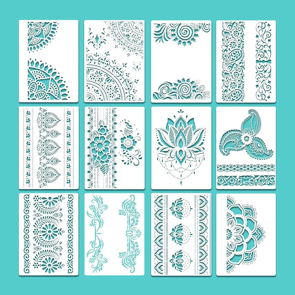 Reusable Mandala Stencils For Floor Wall Tile Scrapbooking Album Set 1