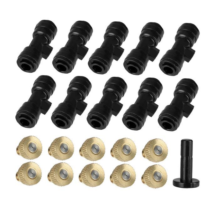 Misting Nozzles Kit Irrigation Brass Cooling For 10 Nozzle Seat Plug