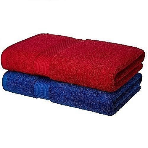 Large Quality Bath Towels - Red And Blue