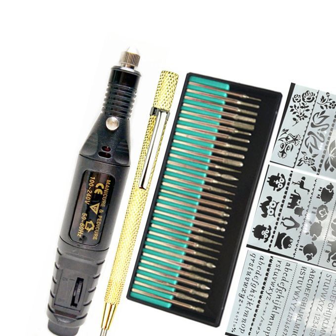 Mini  Pen Handheld Rotary Sander Polisher Drill Bit Art Black