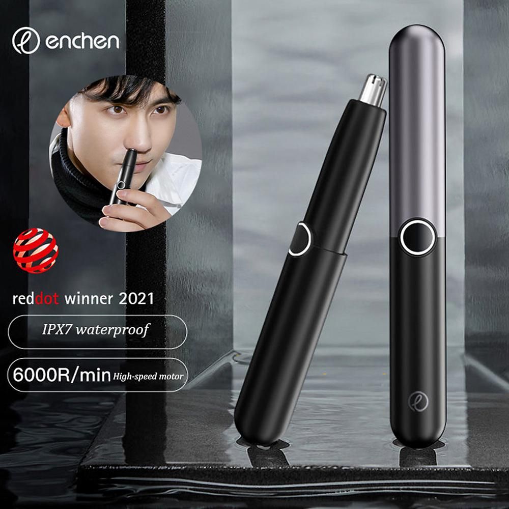 Enchen Electric Nose Hair Trimmer Mocha N Wireless Portable IPX7 Waterproof Nose Hair Apparatus Comfy Clean Nostril Hair Cleaner