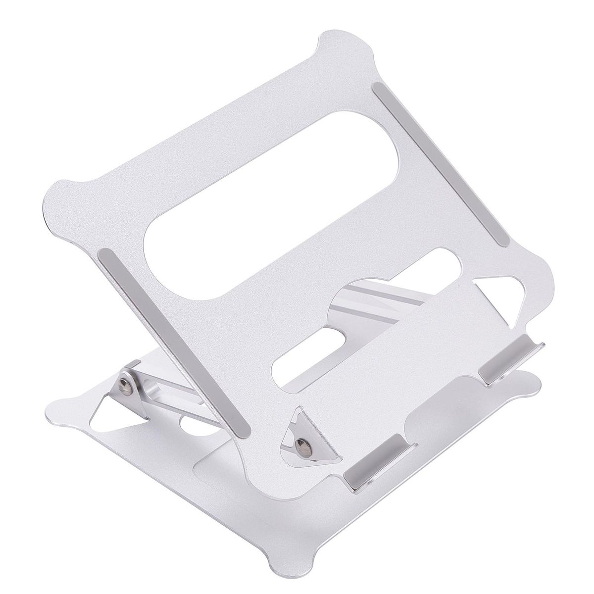 Adjustable Laptop Stand Portable Folding Aluminum Alloy Non-slip Height and Angle Adjusted Support 10''-15.6'' Laptop Tablet Bracket Riser Holder Computer Stand Silver