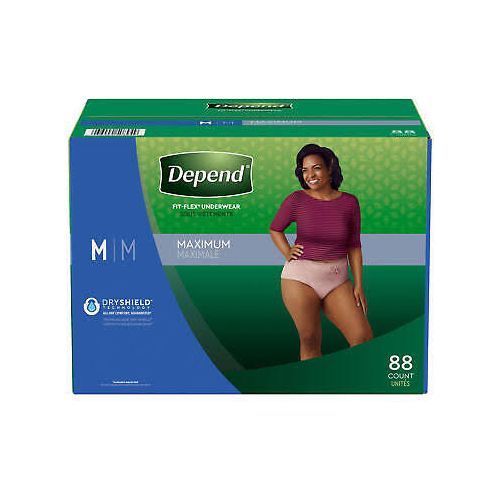 Fresh Protection FIT-FLEX Incontinence Underwear For Women Maximum 88ct (Medium)