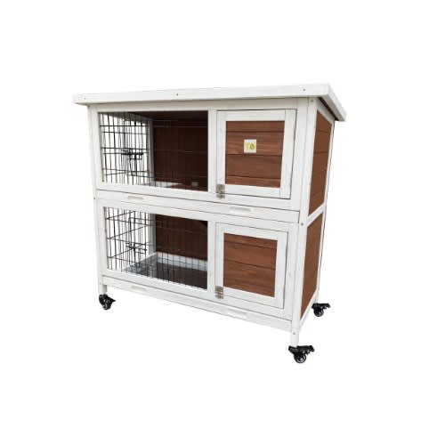 Two-tier Rabbit - Guinea Pig & Ferret Cage - Brown