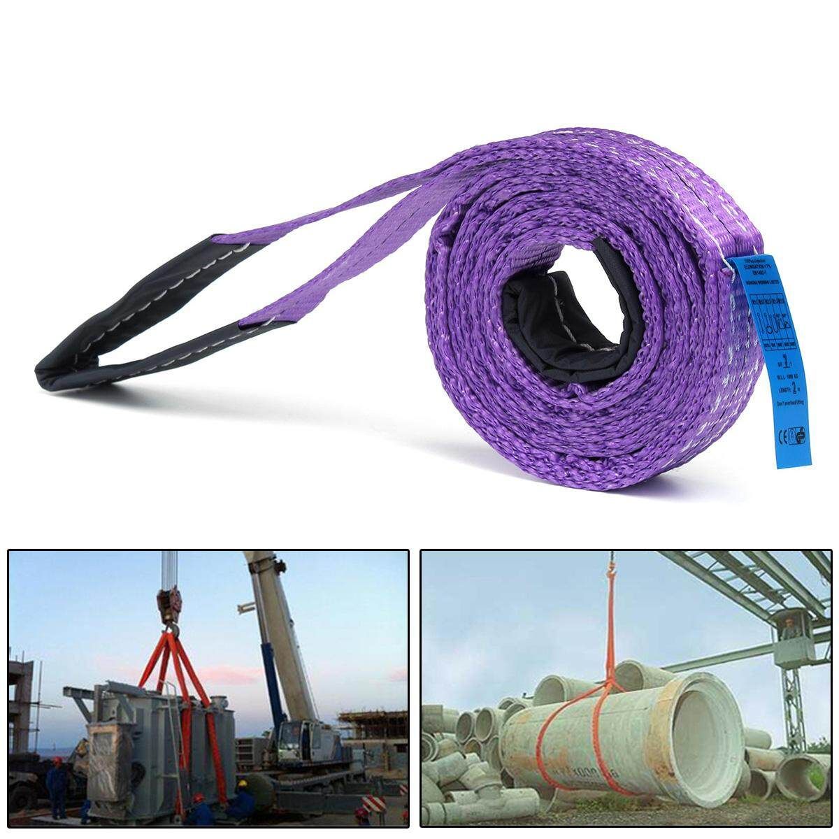 2 X 2 Meter X 1,000kg Duplex Webbing Lifting Sling Strap Strop 1 Ton - 35mm Wide
