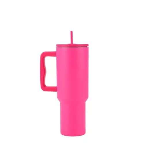 Spill-proof Tumbler With Straw Lid Cup Sipper - 40oz With Free Straw Cover Pink