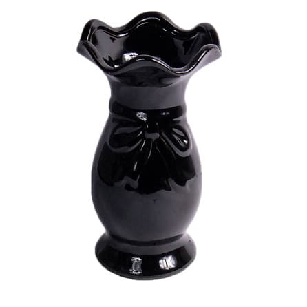 Dali Black Ceramic Vase 17cm - Set Of 2