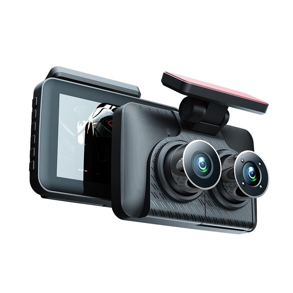 Dash Cam Front and Rear Inside 3 Cameras 1080+720+480P 4in Car Rearview Mirror Car Video Recording Camcorder Night Vision Car Camera Recorder Auto Safety Driving Recorder
