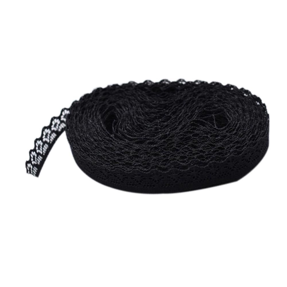 10 Yards Lace Ribbon 15mm Wide Trim DIY Fabric Wedding Decorative Sewing Rope-Black