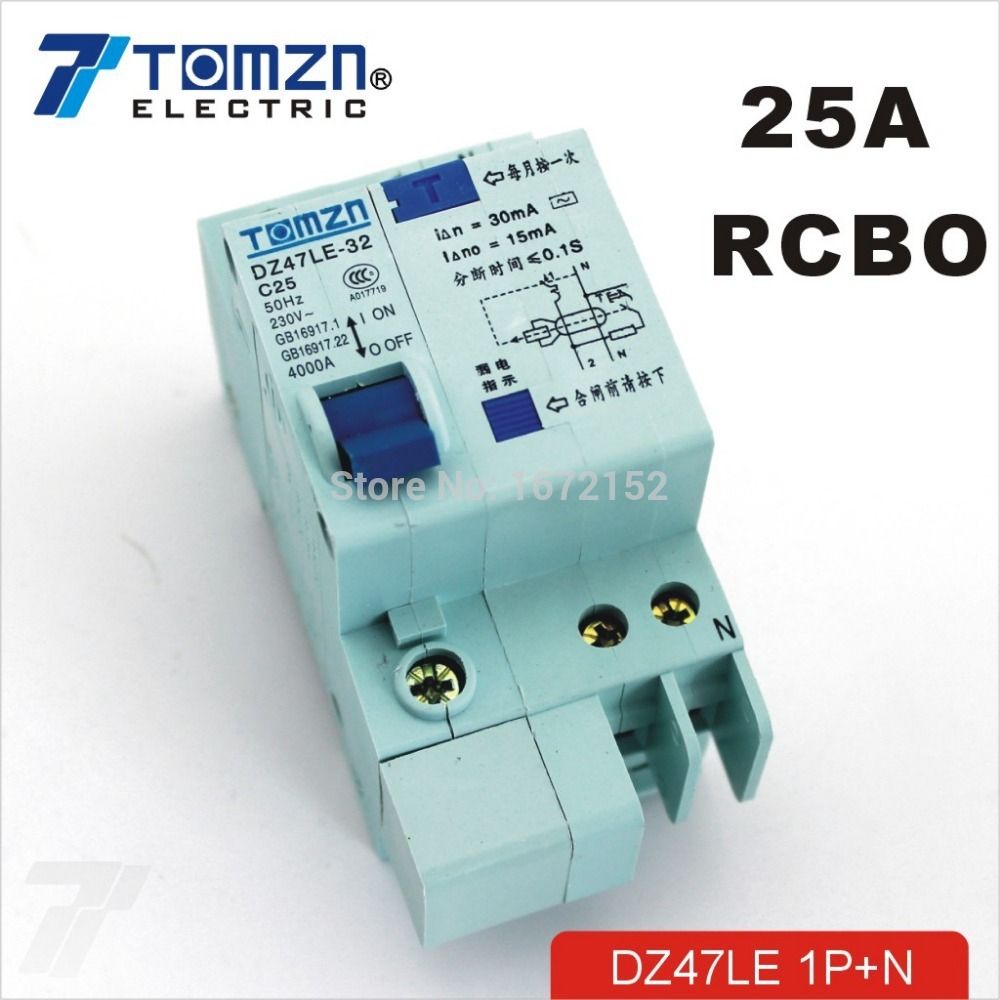 DZ47LE 1P+N 25A Type 230V~ 50HZ 60HZ Residual Current
