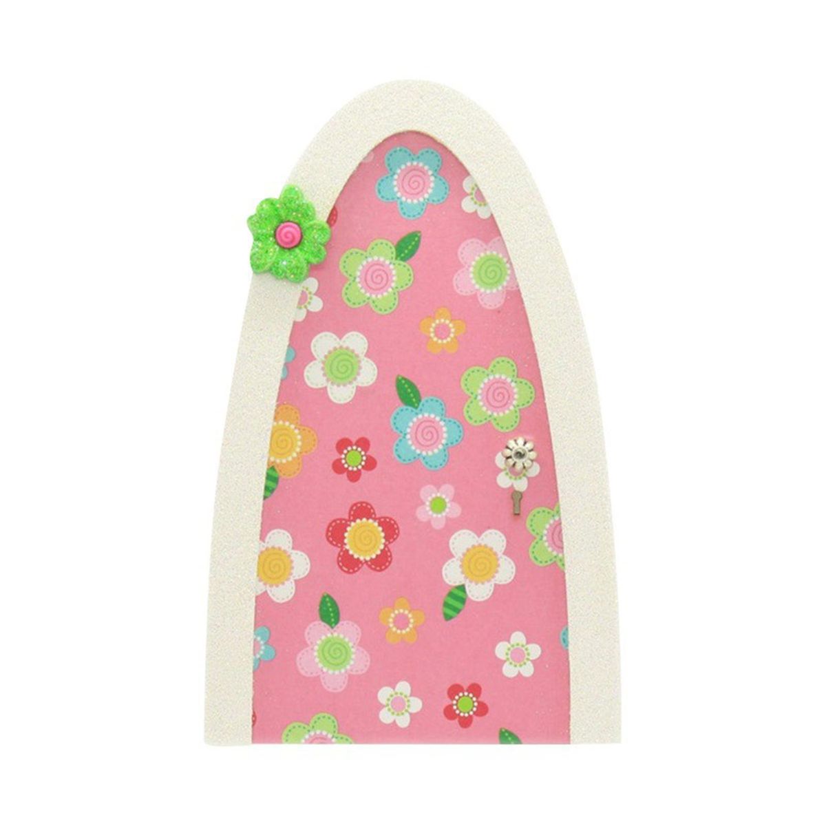 Miniature Fairy Door Miniature Garden Fairy Gate Figurine with Flower Decor Light Pink