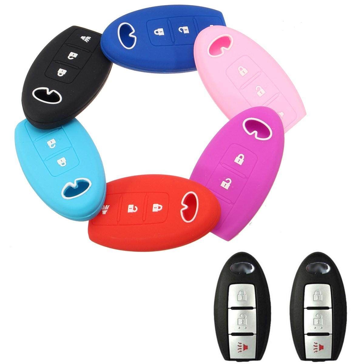 2PCS BUTTON SILICONE CAR KEY FOB COVER FIT FOR INFINITI EX FX QX JX CASE HOLDER